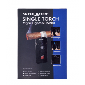 Aanst. jet flame Silver Match Cigar Holder