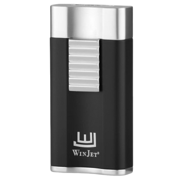 Winjet lighter Black Chrome Wide Flat Flame with Punch