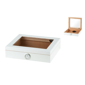 Humidor met glas Wit 25 sig