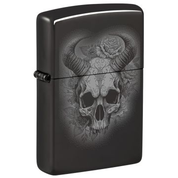 Zippo 24756 Flower Skull with horns design