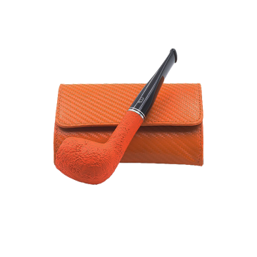 Chacom Orange Sandblasted Tobacco Pipe and Pouch
