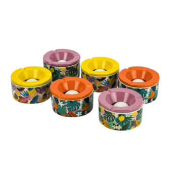 Keramieke asbakken Jungle assorti 6pcs