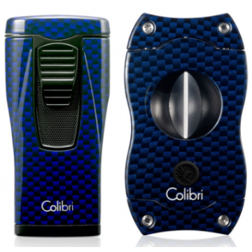 Colibri Gift Set Monaco Carbon+ V-Cut Carbon Blue