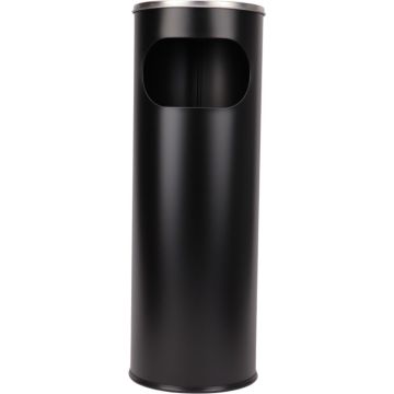 Staande asbak stainless steel Zwart Mat