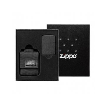 Zippo Molle Black Pouch and Black Crackle®. Gift Set