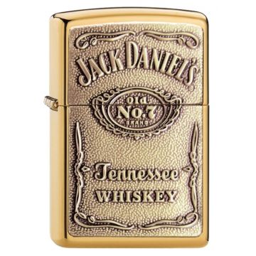 ZIPPO PL 254BJD 428 JACK DANIELS LABEL BRASS